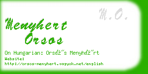 menyhert orsos business card